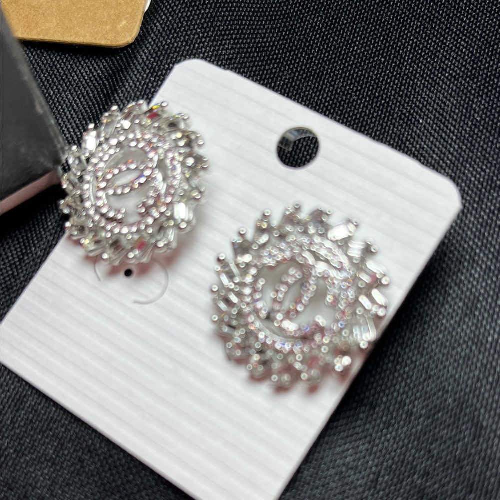 Elegant Silver‎ Crystal Earrings
